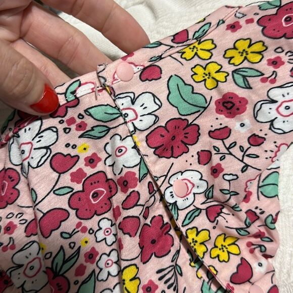 NEW Floral Sleeveless Lightweight Cotton Flutter Sleeve Summer Dress - Picture 3 of 3